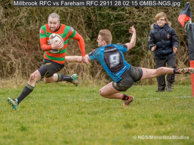 Millbrook RFC - working hard to win again - 28/2/15    