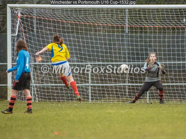 Winchester City Flyers Youth vs Portsmouth FC Ladies Youth  U16 Cup Final Click Image to view Album